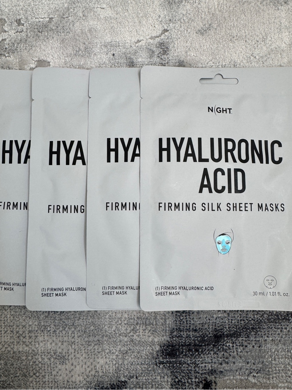 NIGHT Hydrating Firming Silk Hyaluronic Acid Sheet Mask (4 pack)